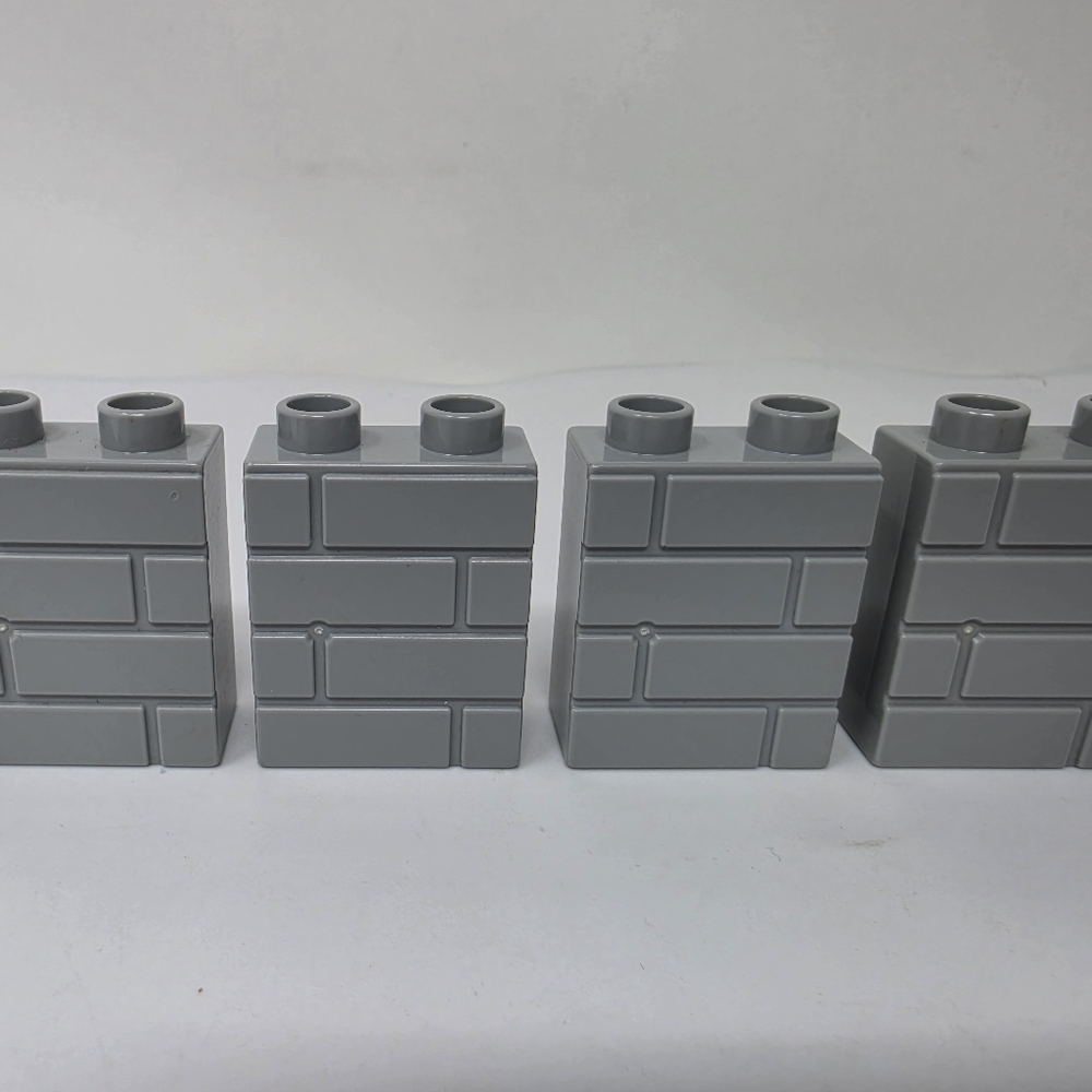 Lego Duplo Wall Bricks Gray Lot of 4 Replacement Parts Pieces